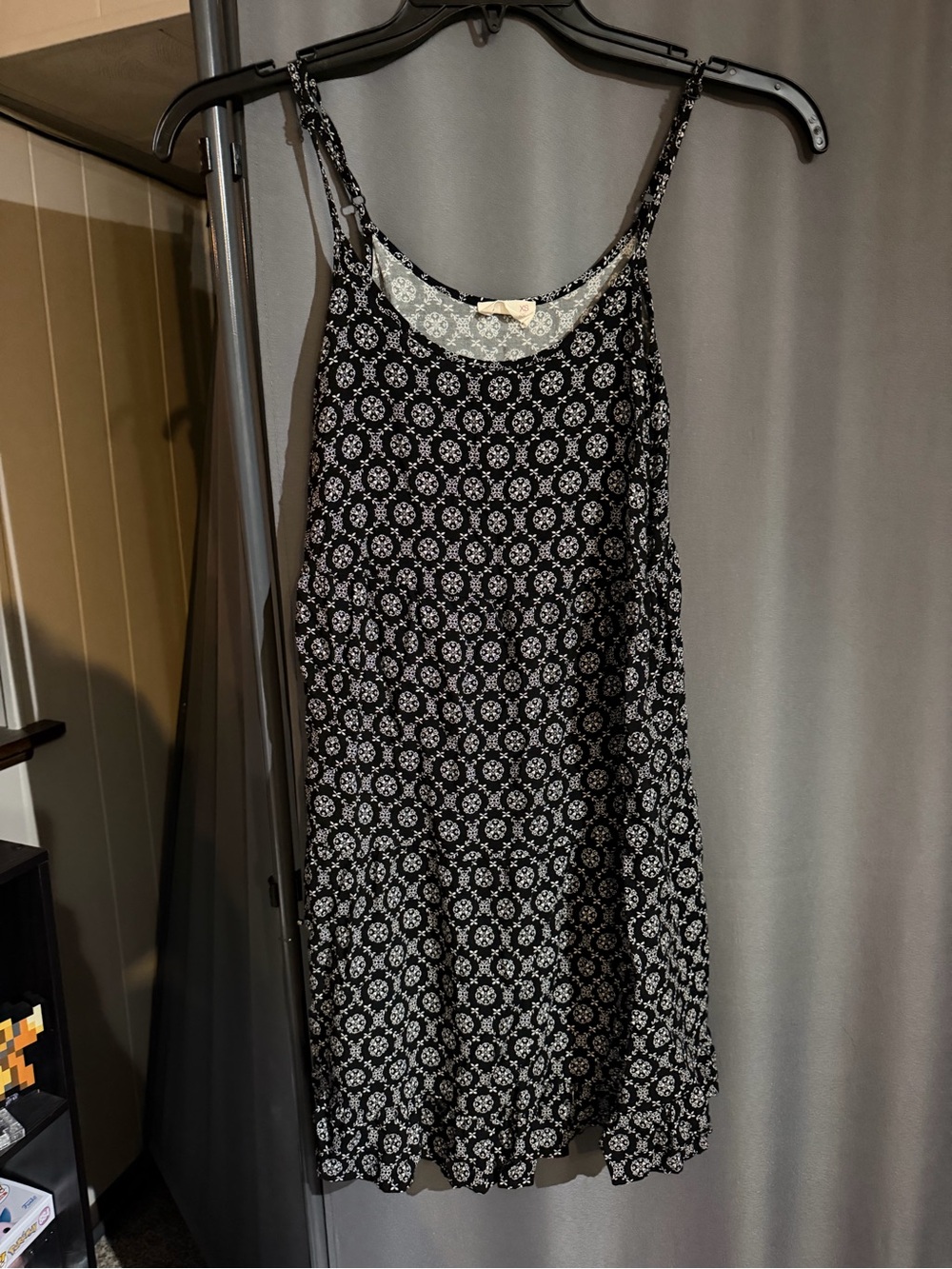 SO Black and White Floral Mini Slip Dress